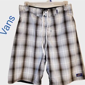 Vans “Off The Wall” Men’s swim plaid trunks